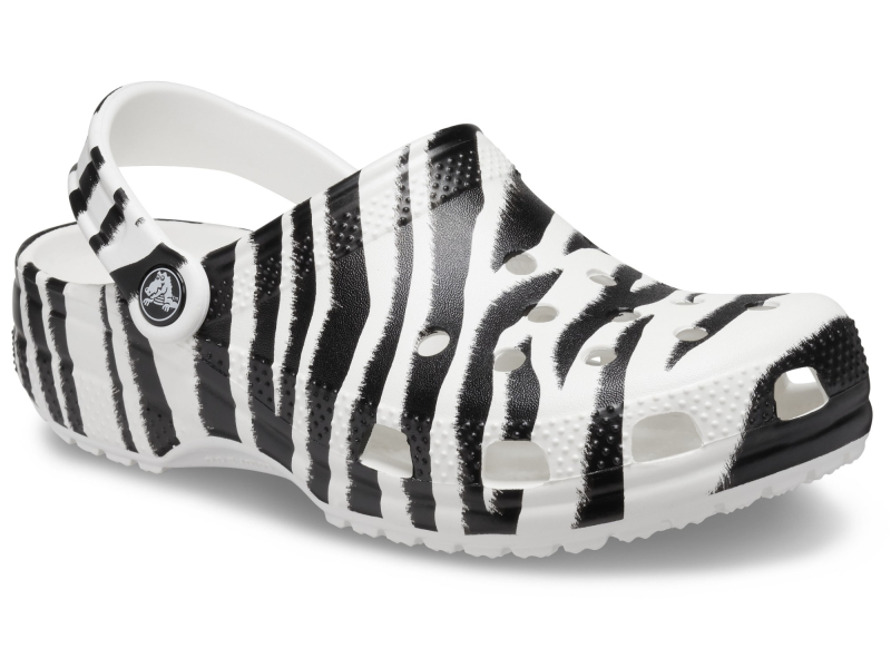 Crocs™ Classic Animal Print Clog White/Zebra Print