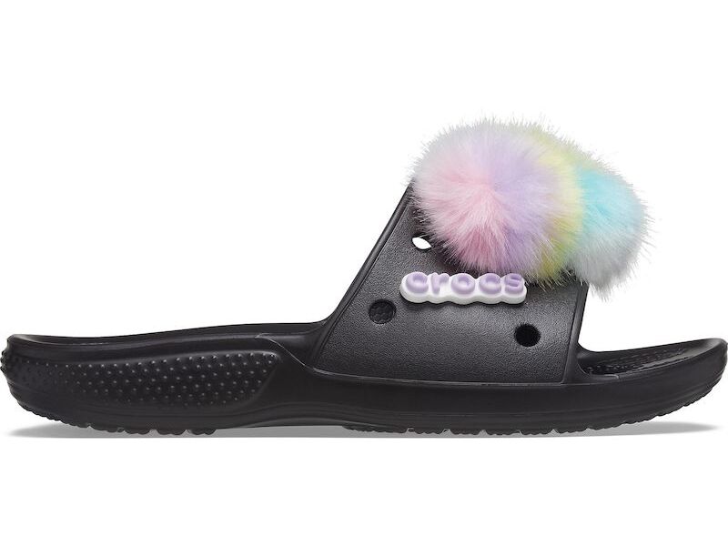 Crocs™ Classic Fur Sure Slide Black