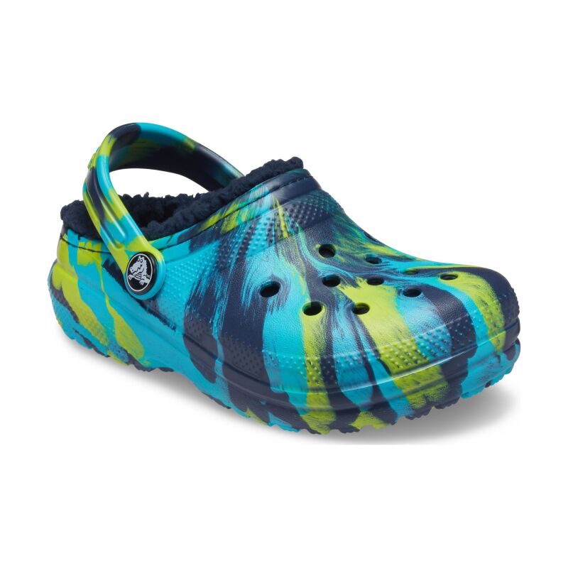 Crocs™ Classic Lined Marbled Clog Kid's Navy/Multi