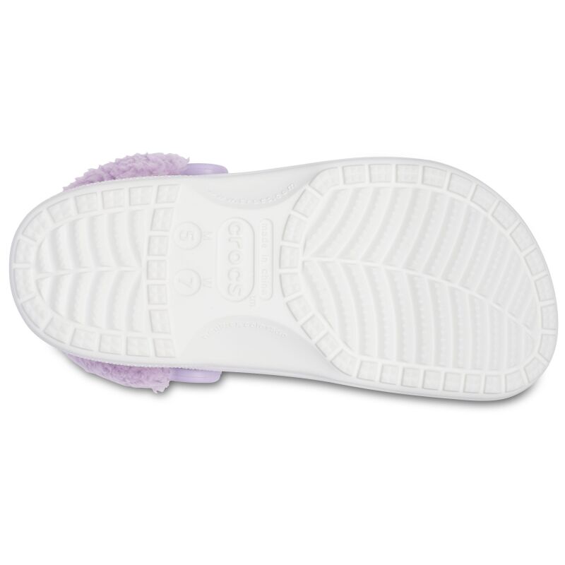 Crocs™ Baya Lined Fuzz Strap Clog White/Lavender