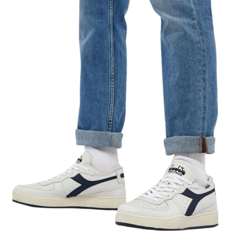 DIADORA Mi Basket Row Cut White/Blue Corsair