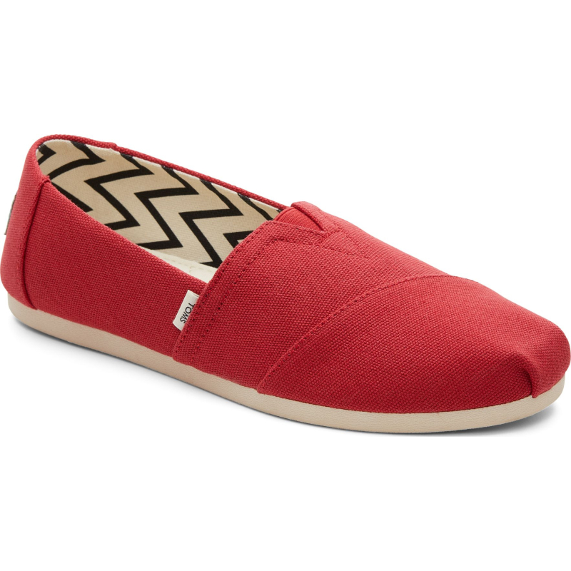 TOMS Recycled Cotton Canvas Women's Alpargata Red