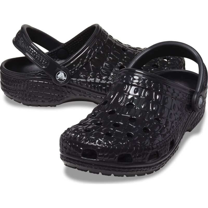 Crocs™ Classic Metallic Crocskin Clog 209093 Black