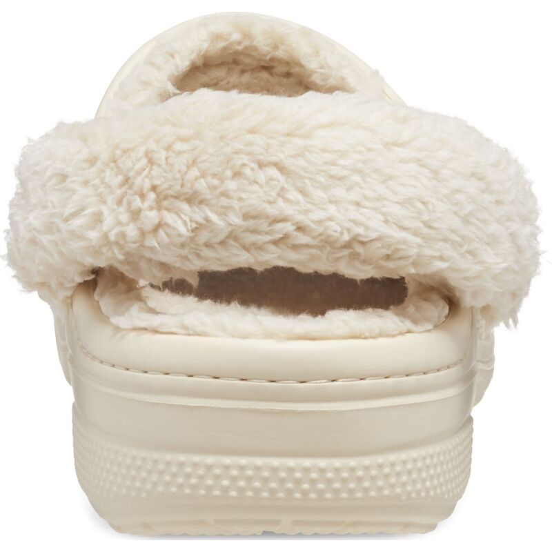 Crocs™ Baya Lined Fuzz Strap Clog Winter White