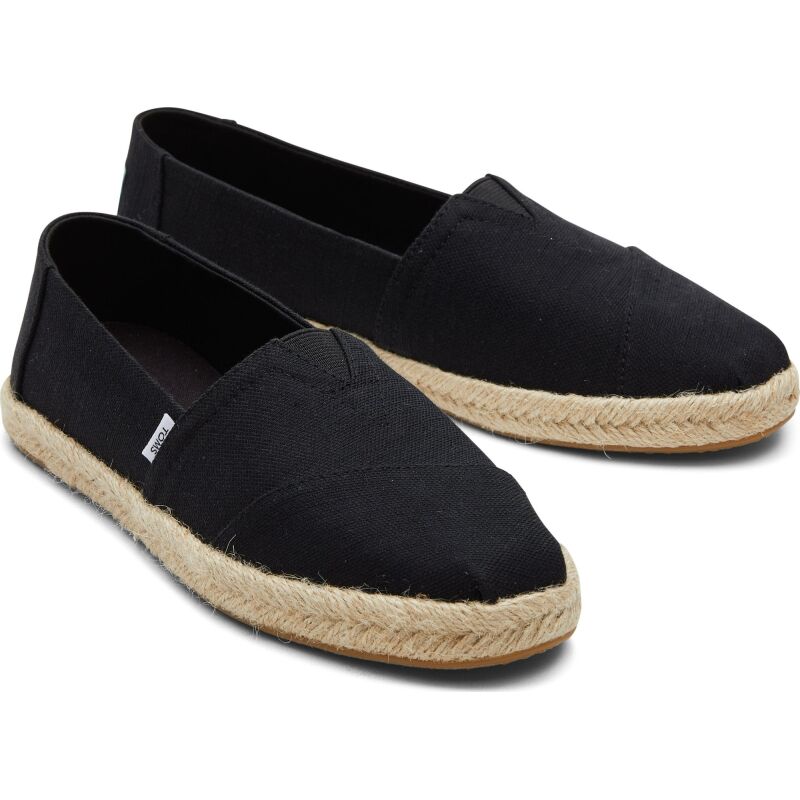 TOMS Recycled Cotton Women Alpargata Rope Black