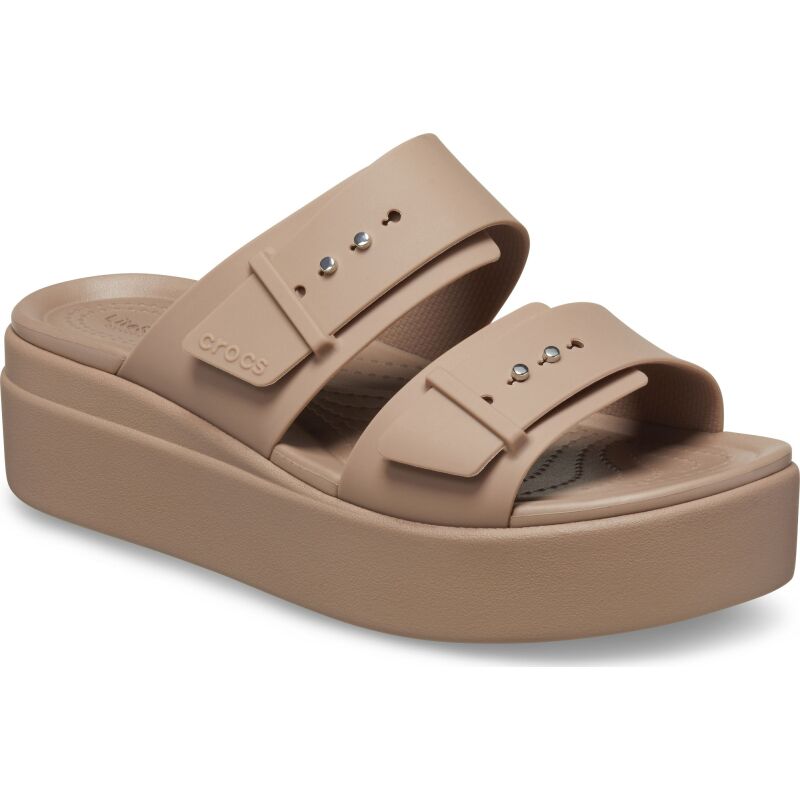 Crocs™ Brooklyn Sandal Low Wedge Women's Latte