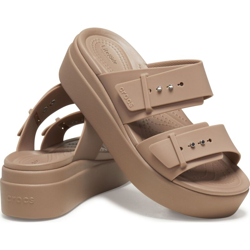 Crocs™ Brooklyn Sandal Low Wedge Women's Latte