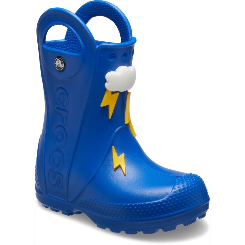 Crocs™ Handle It Lightning Bolt Rain Boot Kid's Blue Bolt