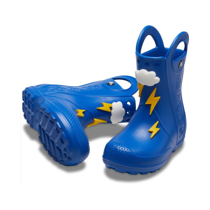 Crocs™ Handle It Lightning Bolt Rain Boot Kid's Blue Bolt