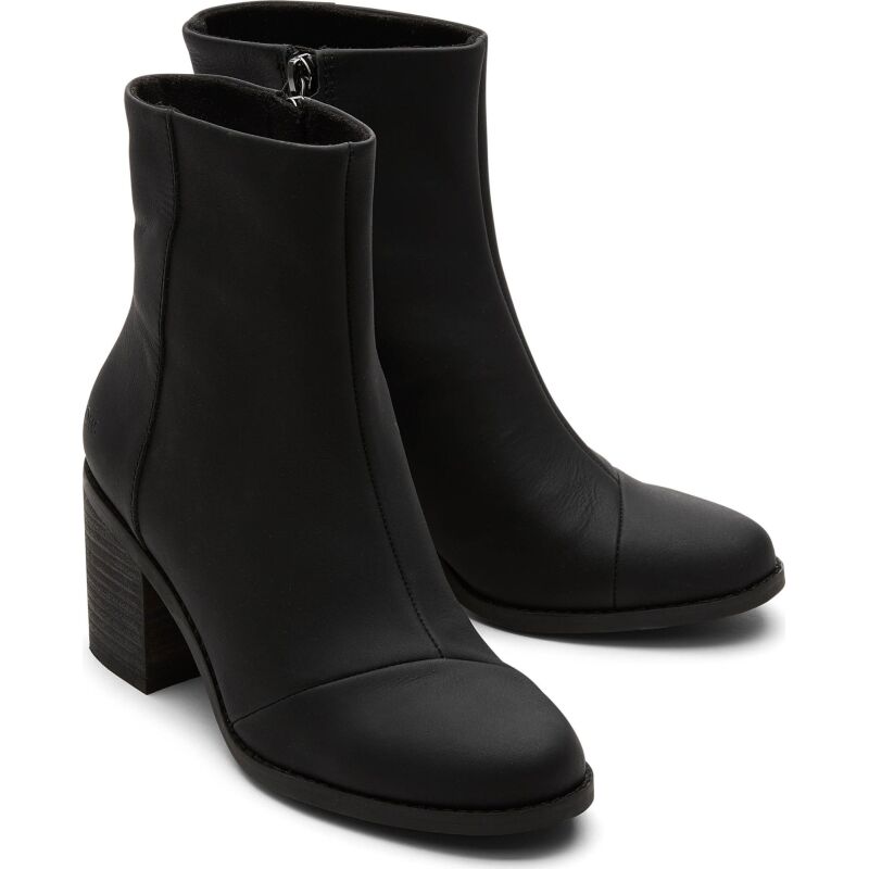 TOMS LEATHER WOMEN'S EVELYN BOOT 10020228 Black