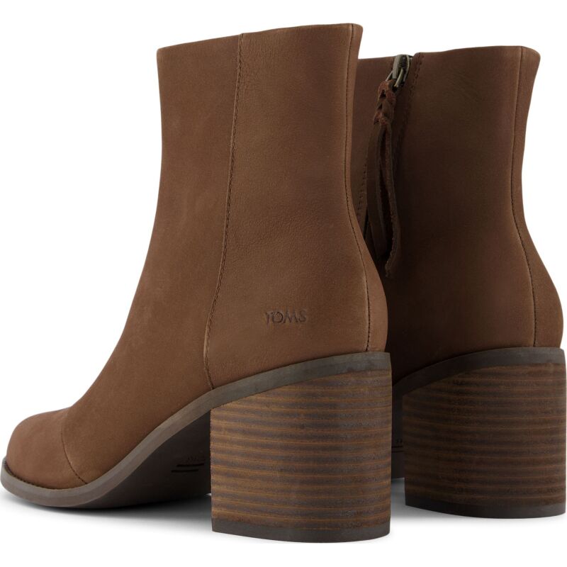 TOMS LEATHER WOMEN'S EVELYN BOOT 10021283 Dark Brown