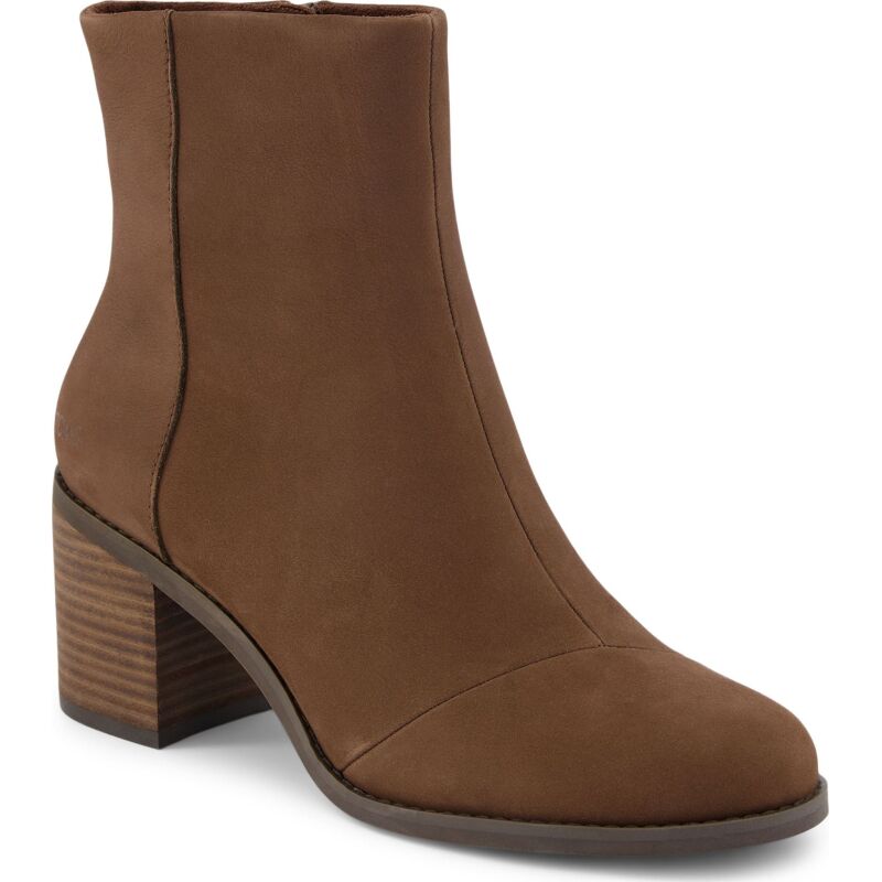 TOMS LEATHER WOMEN'S EVELYN BOOT 10021283 Dark Brown