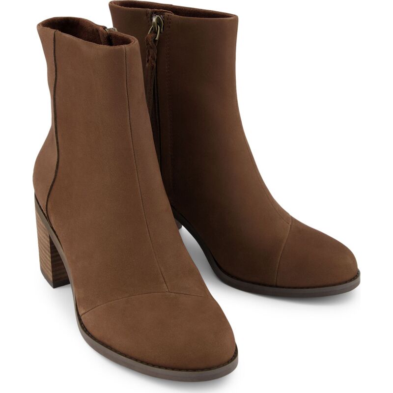 TOMS LEATHER WOMEN'S EVELYN BOOT 10021283 Dark Brown