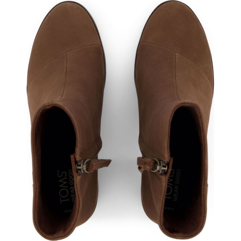 TOMS LEATHER WOMEN'S EVELYN BOOT 10021283 Dark Brown