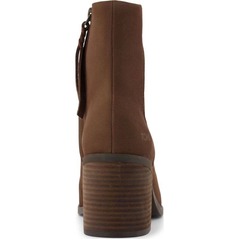 TOMS LEATHER WOMEN'S EVELYN BOOT 10021283 Dark Brown