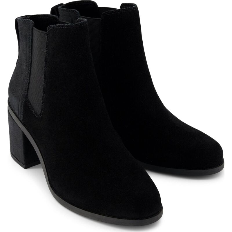 TOMS SUEDE/METALLIC WOMEN'S  EVELYN CHELSEA BOOT 100213 Black