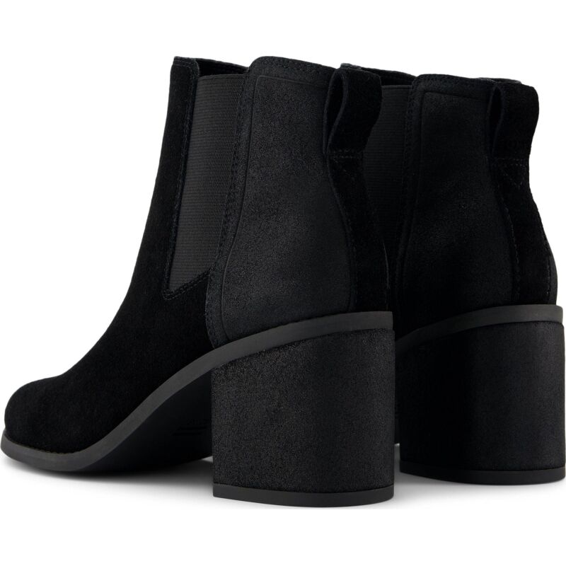 TOMS SUEDE/METALLIC WOMEN'S  EVELYN CHELSEA BOOT 100213 Black