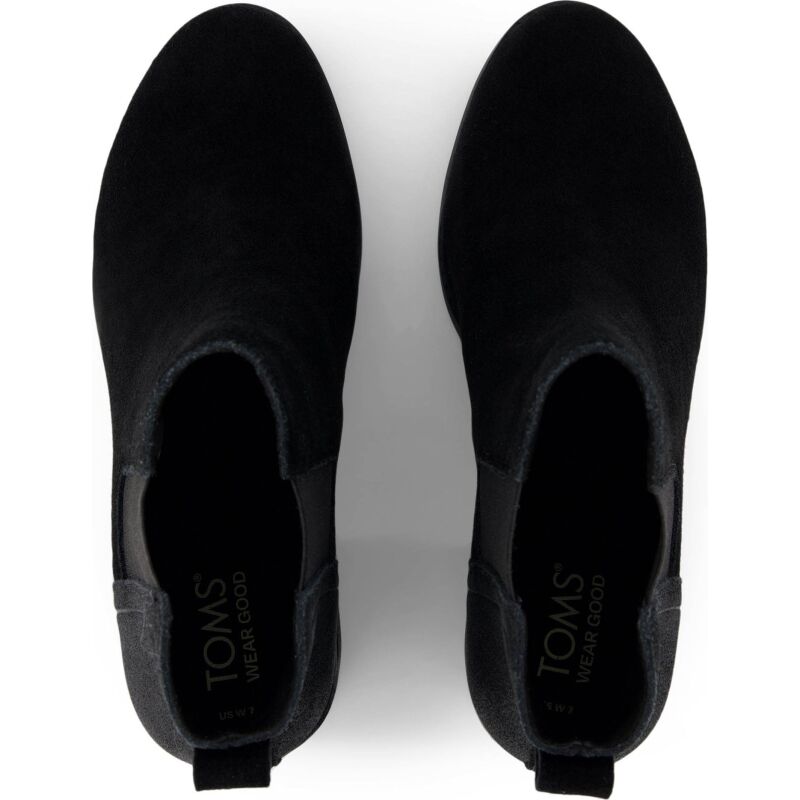 TOMS SUEDE/METALLIC WOMEN'S  EVELYN CHELSEA BOOT 100213 Black