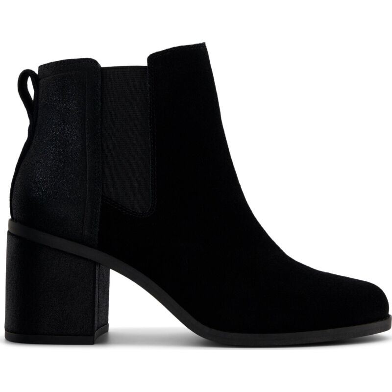 TOMS SUEDE/METALLIC WOMEN'S  EVELYN CHELSEA BOOT 100213 Black