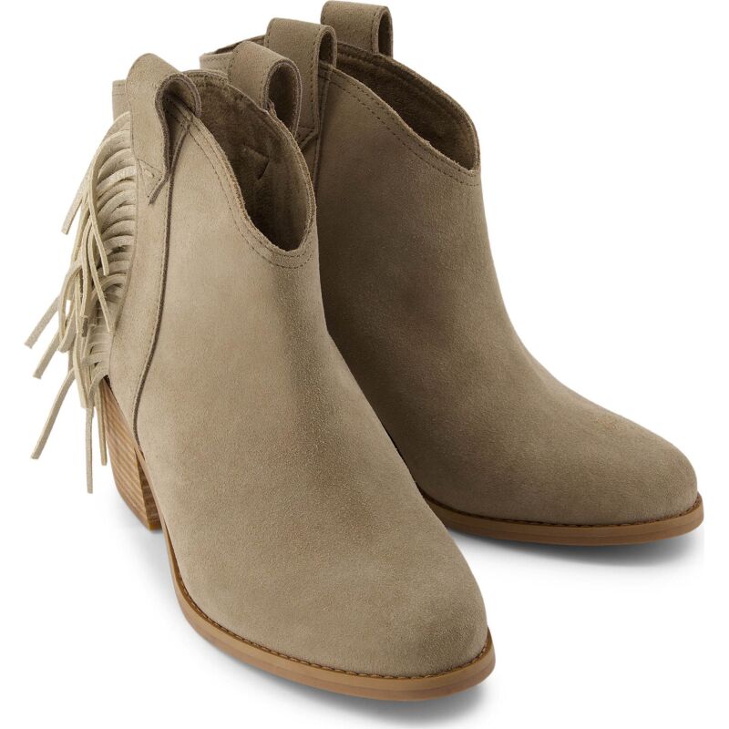 TOMS SUEDE/FRINGE WOMEN'S CONSTANCE BOOT Natural