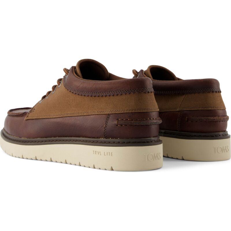 TOMS LEATHER/ WAXED CANVAS MEN'S BOOT 10021387 Brown