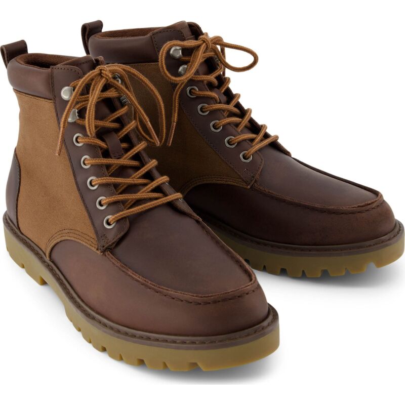 TOMS OAK WAXED CANVAS/LEATHER MEN'S BOOT 10021370 Brown