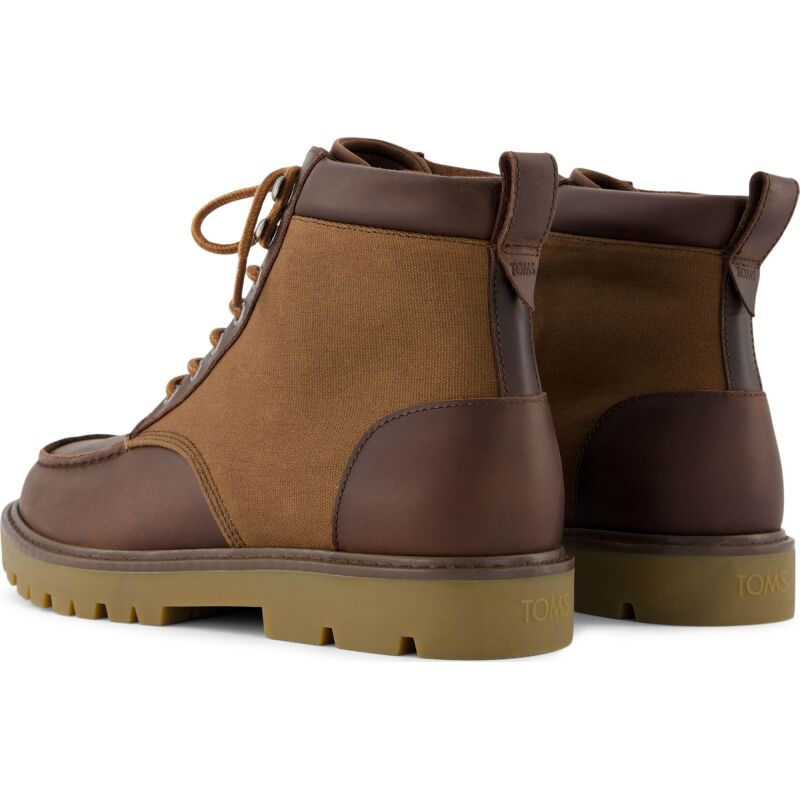 TOMS OAK WAXED CANVAS/LEATHER MEN'S BOOT 10021370 Brown