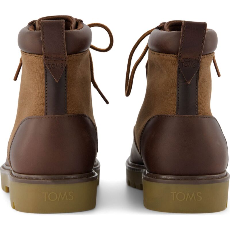 TOMS OAK WAXED CANVAS/LEATHER MEN'S BOOT 10021370 Brown