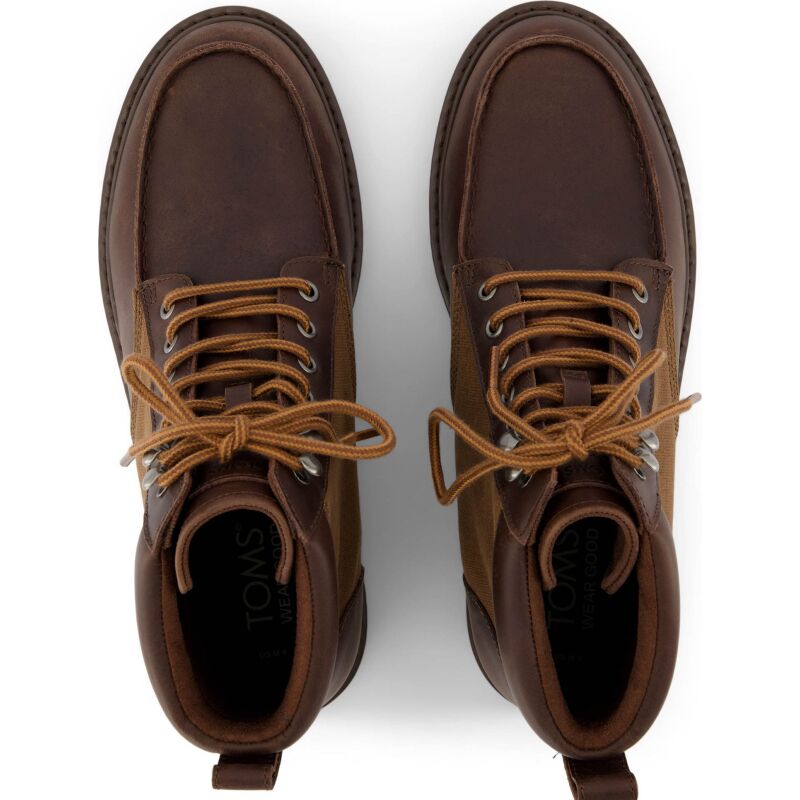 TOMS OAK WAXED CANVAS/LEATHER MEN'S BOOT 10021370 Brown