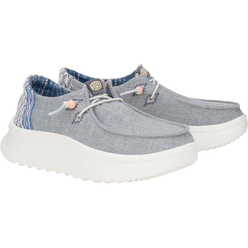HEYDUDE Wendy Peak Chambray Woven Grey