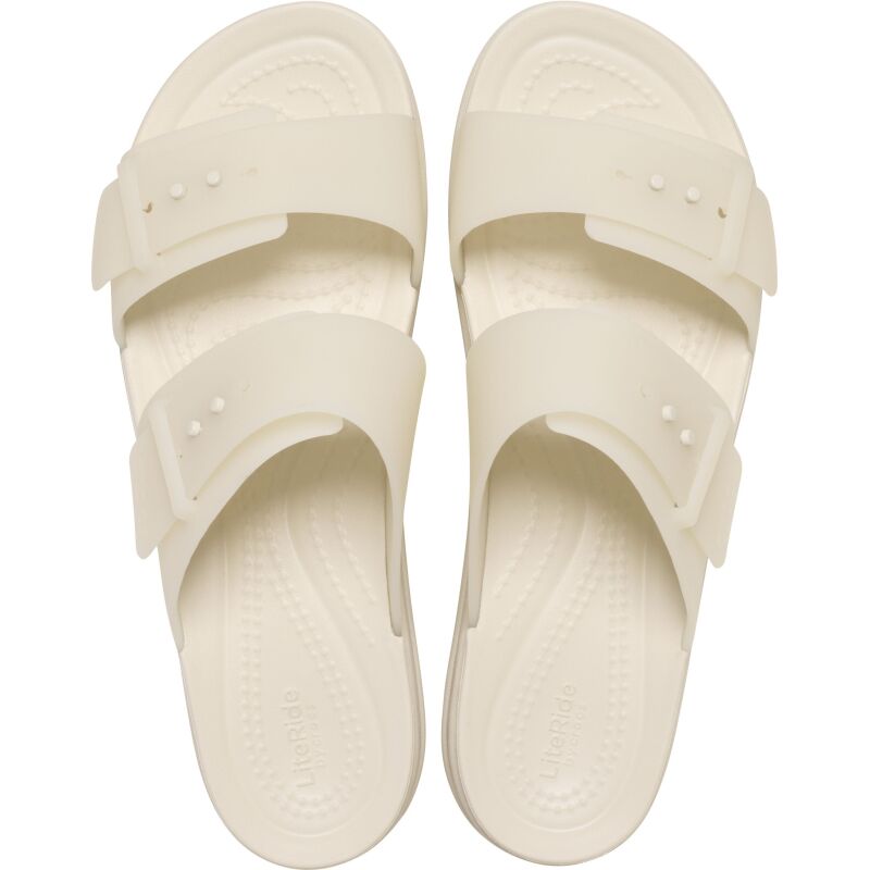 Crocs™ Brooklyn Buckle Frosted Low Wedge Sandstone