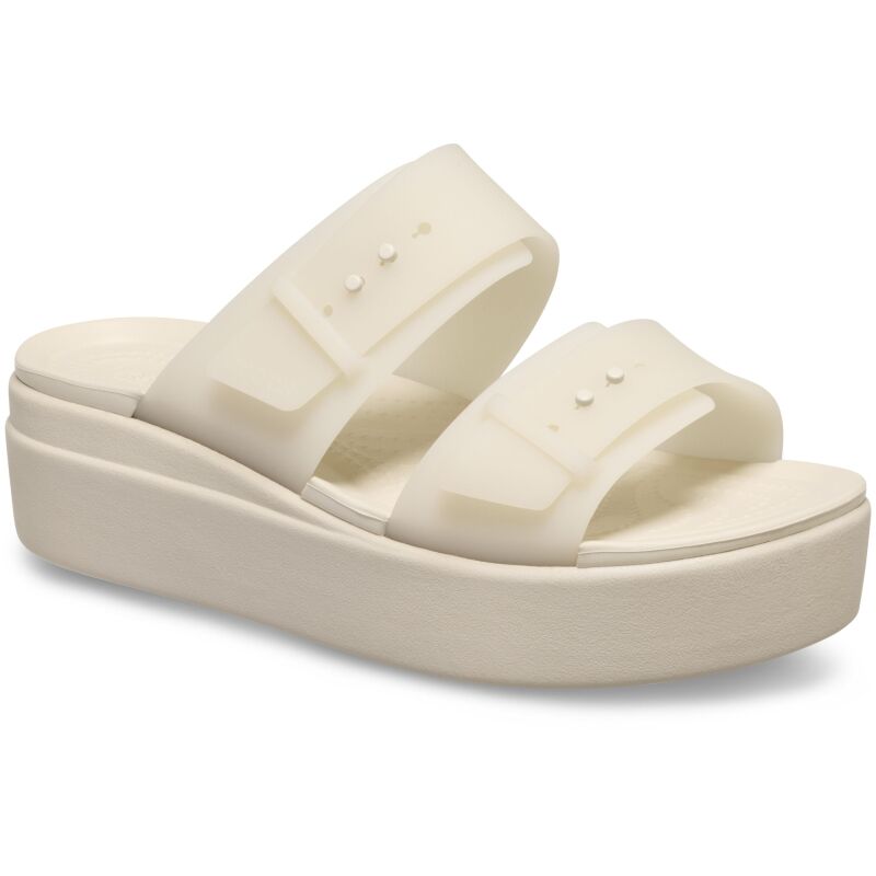 Crocs™ Brooklyn Buckle Frosted Low Wedge Sandstone
