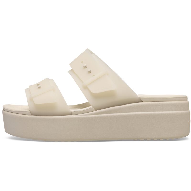 Crocs™ Brooklyn Buckle Frosted Low Wedge Sandstone