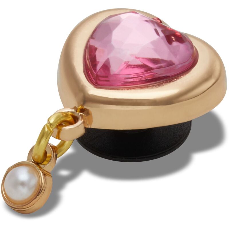 Crocs™ Jibbitz Gold Heart Gem With Pearl 