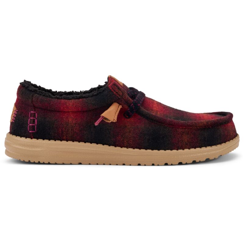 HEYDUDE Wally Cozy Plaid Men's Red Plaid/Black