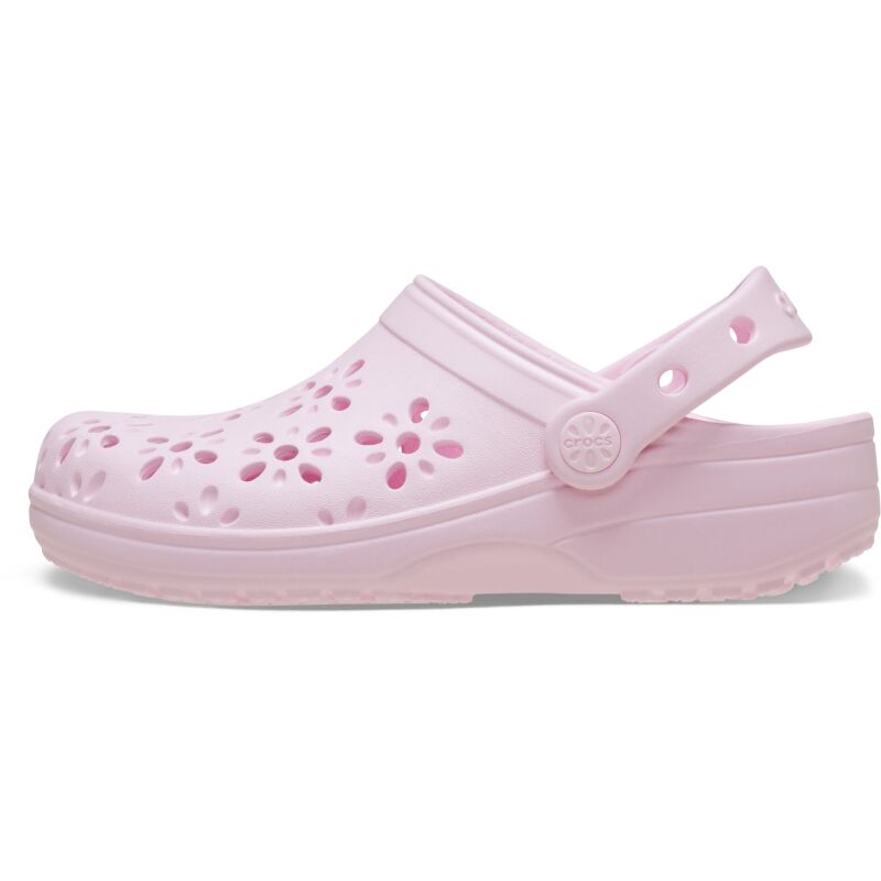 Crocs™ Classic Floral Cut Out Clog Kid's Pink Milk
