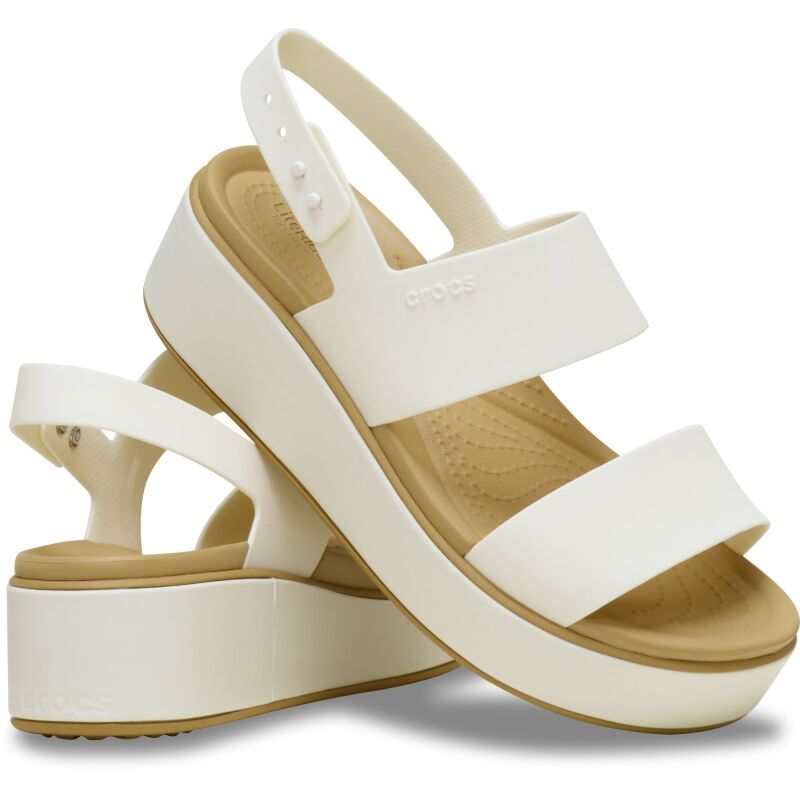 Crocs™ Brooklyn Low Wrap Wedge Chalk/Tan