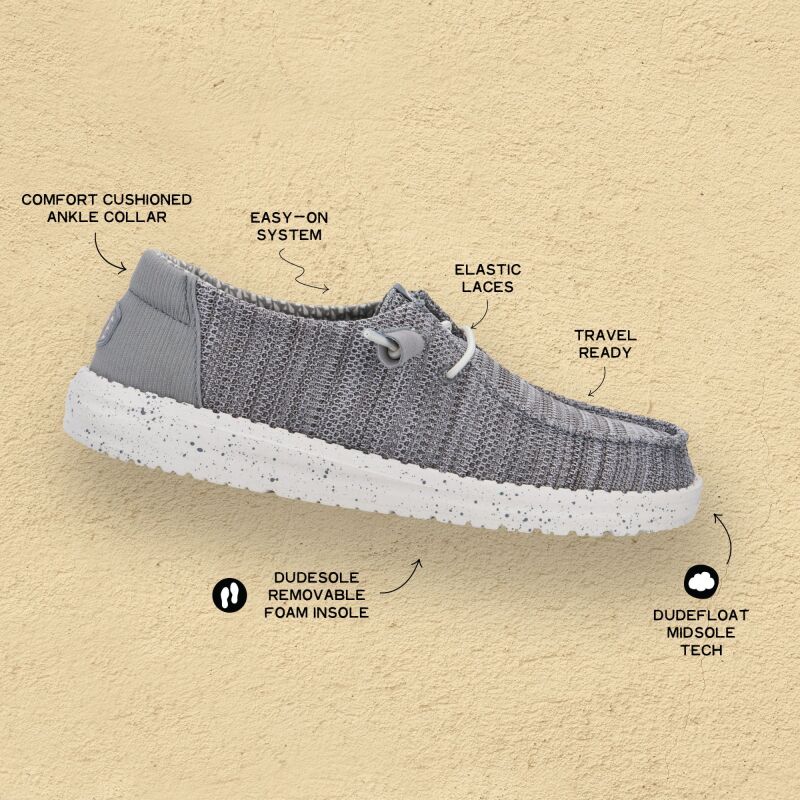 HEYDUDE Wendy Stretch Sox Women 41878 Light Grey