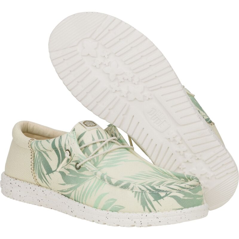 HEYDUDE Wally Funk Psych Palm Men 43119 Light Grey/Celadon Green