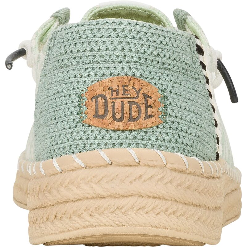 HEYDUDE Wendy Espadrille Retro Palm  43179 Celadon Green/White