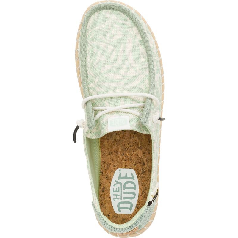 HEYDUDE Wendy Espadrille Retro Palm  43179 Celadon Green/White