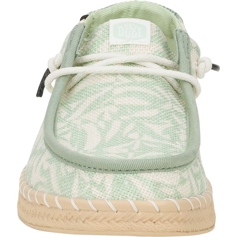 HEYDUDE Wendy Espadrille Retro Palm  43179 Celadon Green/White