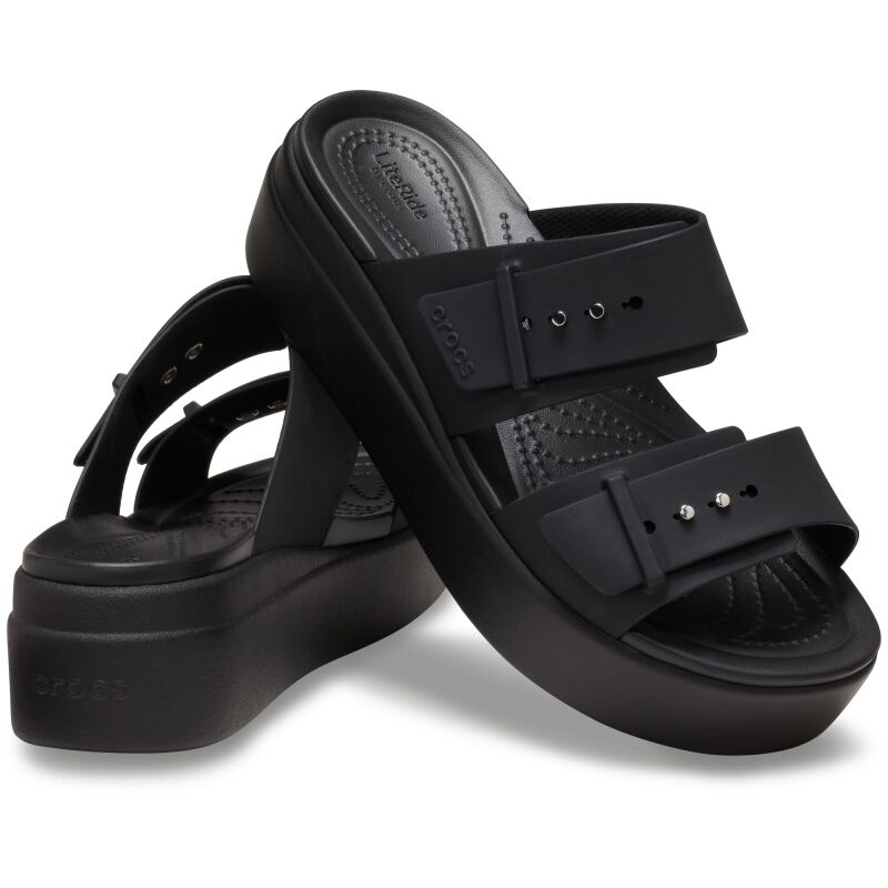 Crocs™ Brooklyn Sandal Low Wedge Women's Black