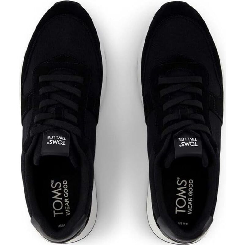 TOMS WATER REPELLANT SUEDE/VINTAGE TWILL MEN'S SNEAKER Black