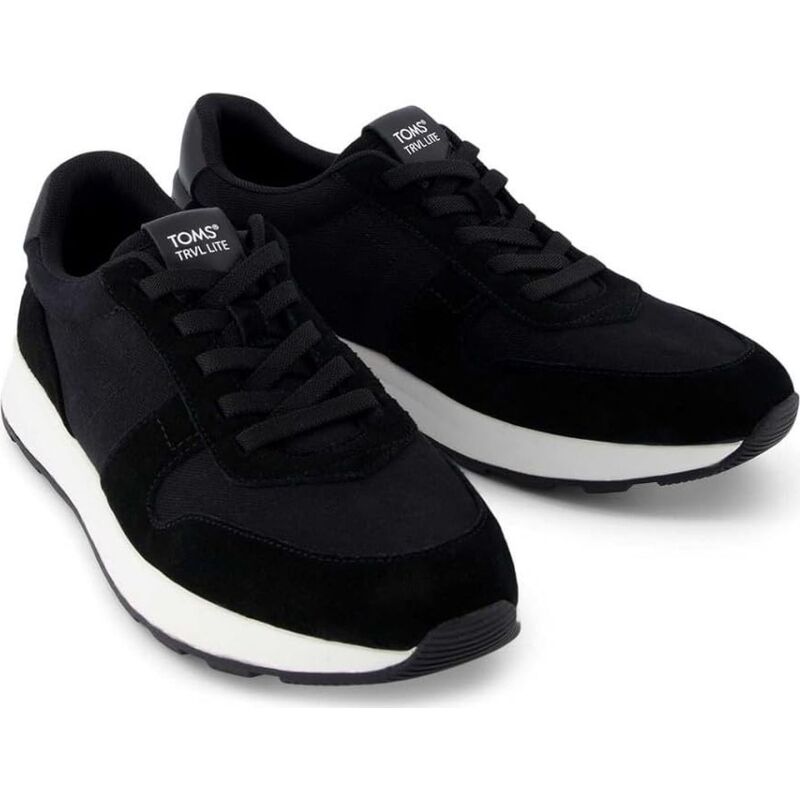 TOMS WATER REPELLANT SUEDE/VINTAGE TWILL MEN'S SNEAKER Black