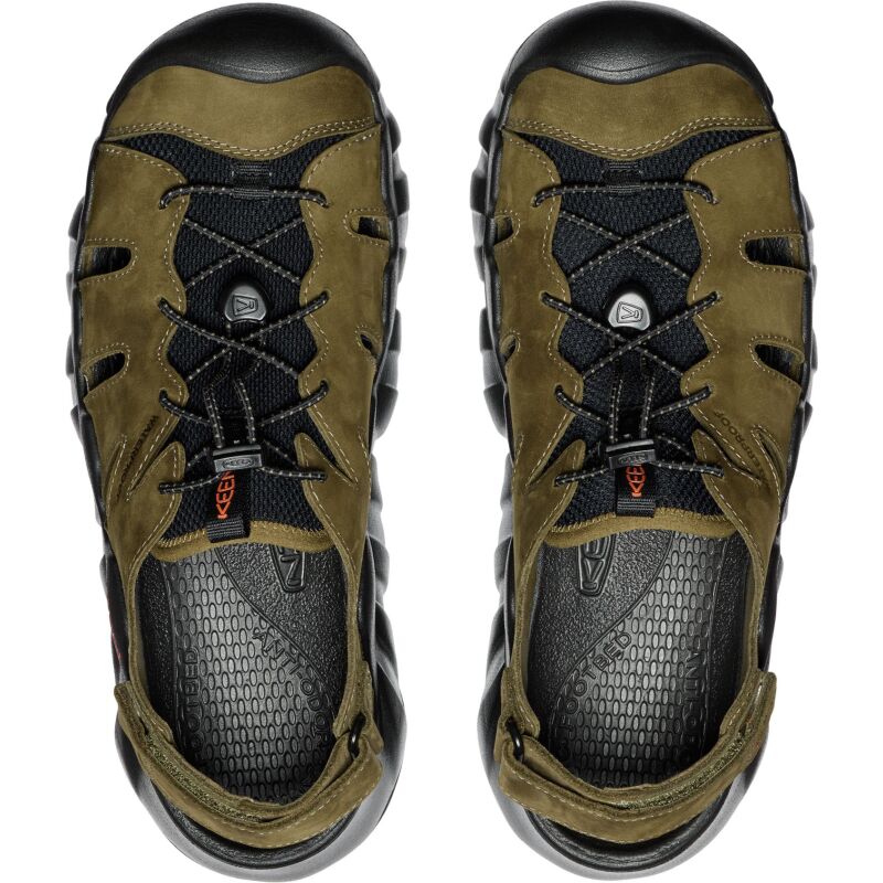 Keen Hyperport Fisherman Leather Sandal Men's Dark Olive/Black