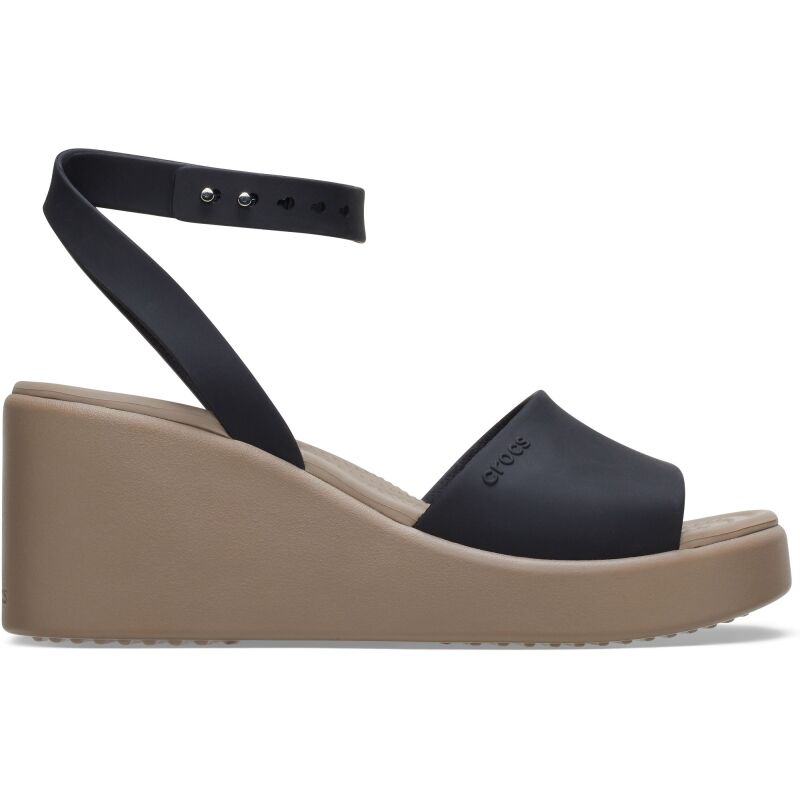 Crocs™ Brooklyn Ankle Strap Wedge Black/Mushroom