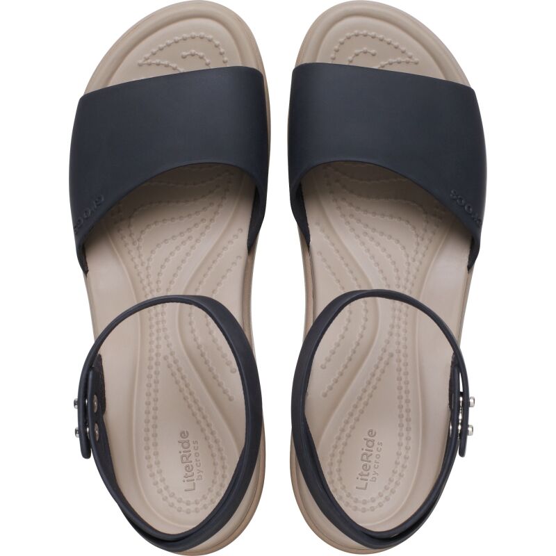 Crocs™ Brooklyn Ankle Strap Wedge Black/Mushroom