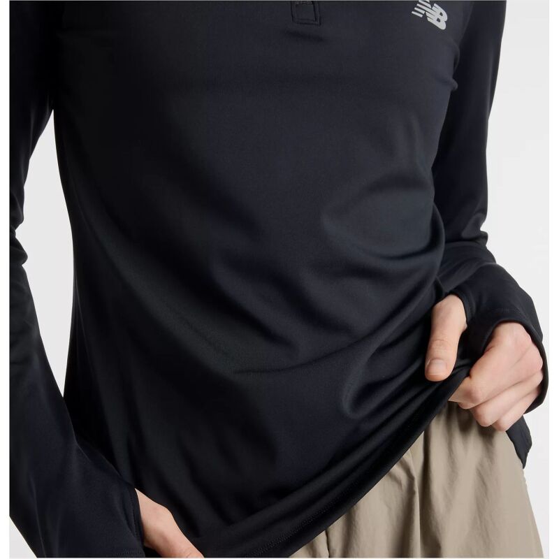 New Balance Script Quarter Zip Black