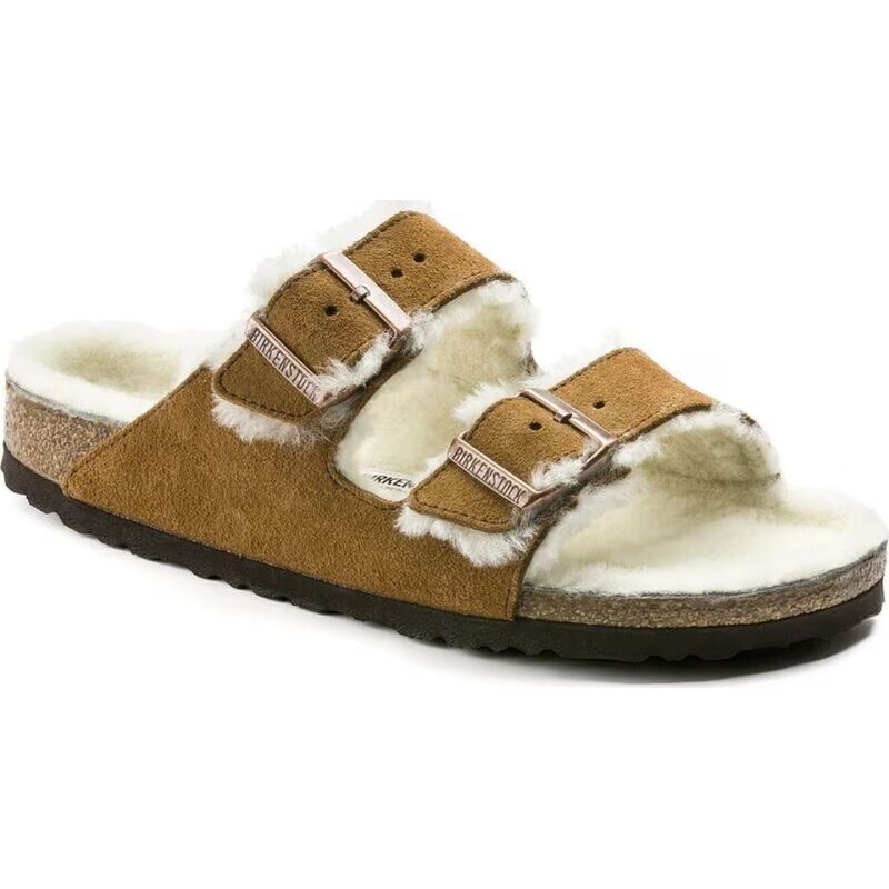Birkenstock Arizona Shearling Suede Leather/Fur Mink